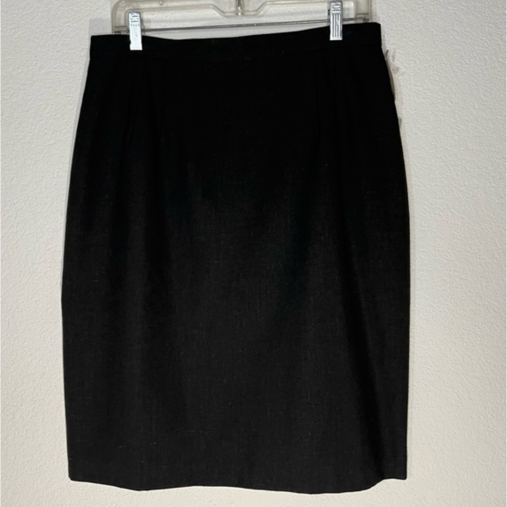 Michele New York Black Linen Blend Lined Pencil Skirt New 16